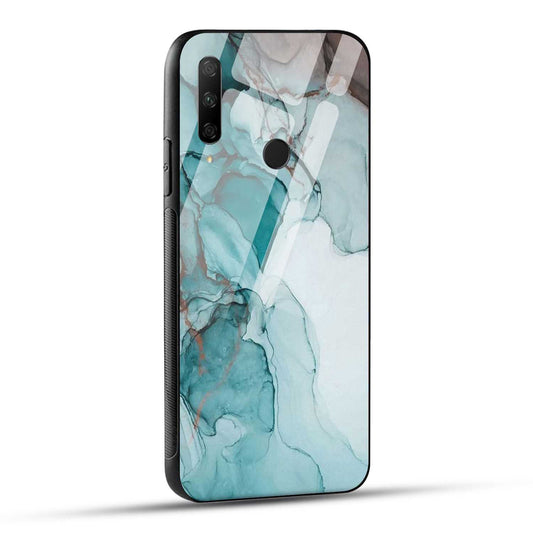 HONOR 9X Back Cover Blue Green Marble Printed Glass Case