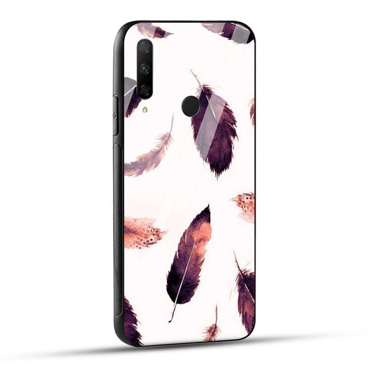 HONOR 9X Back Cover Beautiful Feathers Printed Glass Case