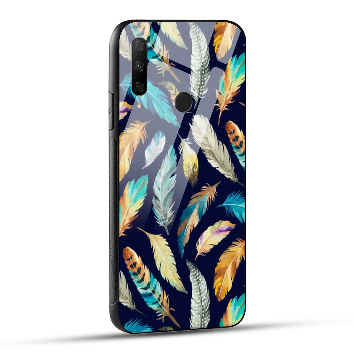 HONOR 9X Back Cover Cute Feather Printed Glass Case