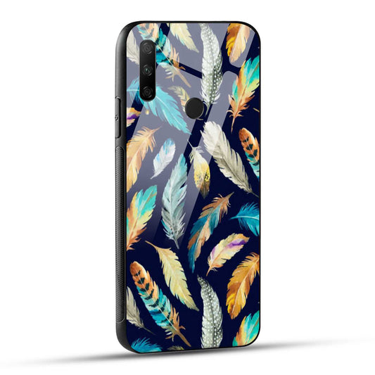 HONOR 9X Back Cover Cute Feather Printed Glass Case