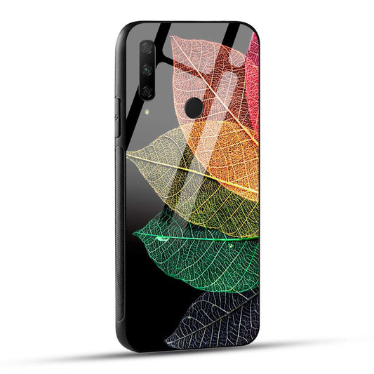 HONOR 9X Back Cover Colorful Leaf Printed Glass Case