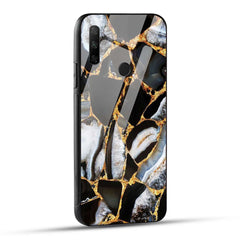 HONOR 9X Back Cover Black Marble Printed Glass Case