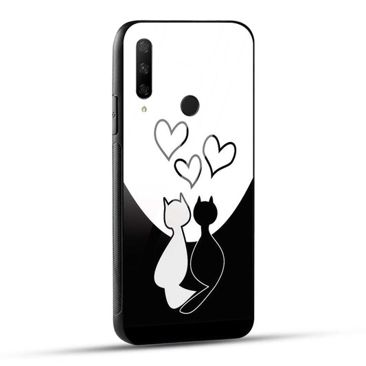 HONOR 9X Back Cover Cat Love Printed Glass Case