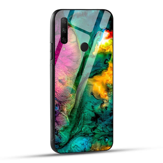 HONOR 9X Back Cover Abstract Rainbow Colors Printed Glass Case