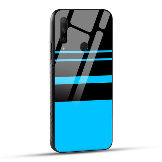 HONOR 9X Back Cover Blue Stripe Pattern Printed Glass Case