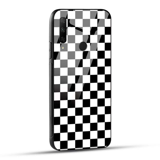 HONOR 9X Back Cover Black And White Color Blocks Printed Glass Case