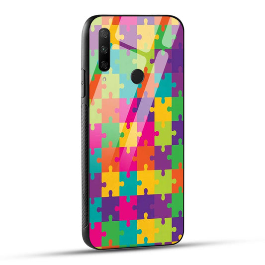HONOR 9X Back Cover Colorful Puzzle Printed Glass Case
