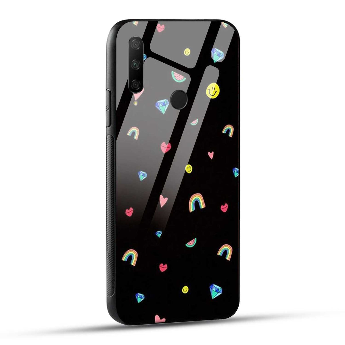 HONOR 9X Back Cover Black Designer Printed Glass Case