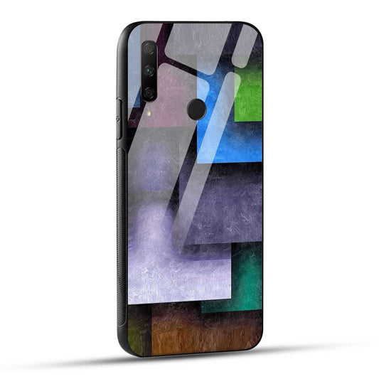HONOR 9X Back Cover Colorful Squares Printed Glass Case