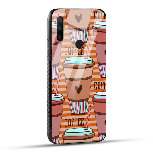 HONOR 9X Back Cover Artistic Coffee Stain Printed Glass Case