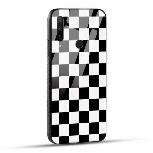HONOR 9X Back Cover Contrasts Black and White Geometry Printed Glass Case
