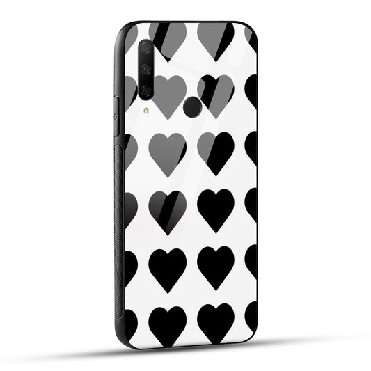 HONOR 9X Back Cover Black and White Geometric Fade Printed Glass Case