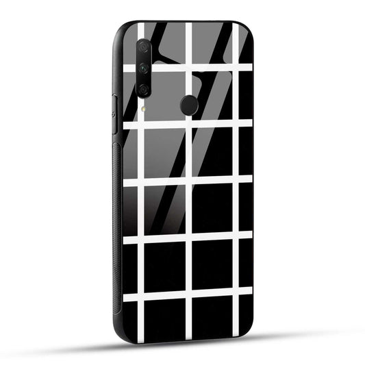 HONOR 9X Back Cover Architectural Black & White Geometric Printed Glass Case