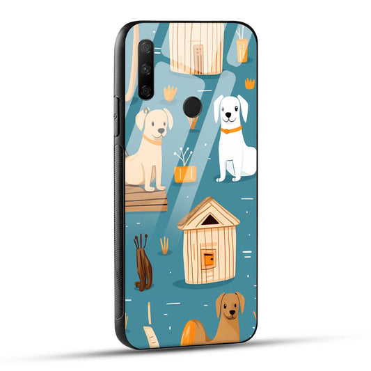 HONOR 9X Back Cover Companions Cute Doggy Faces Printed Glass Case