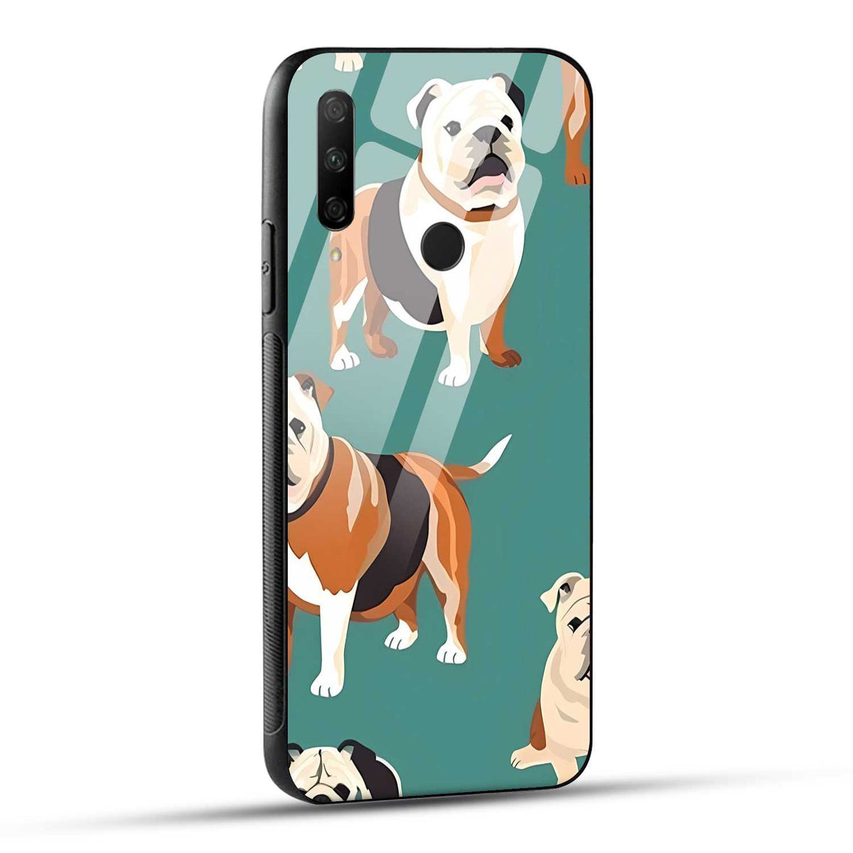 HONOR 9X Back Cover Charming Tails Playful Dogs Illustration Printed Glass Case