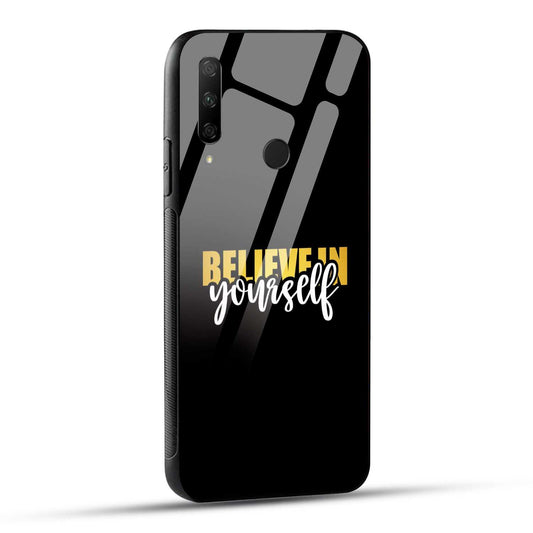 HONOR 9X Back Cover Belive In Yourself Achive Quote Printed Glass Case