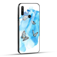 HONOR 9X Back Cover Blue Butterfly Printed Glass Case