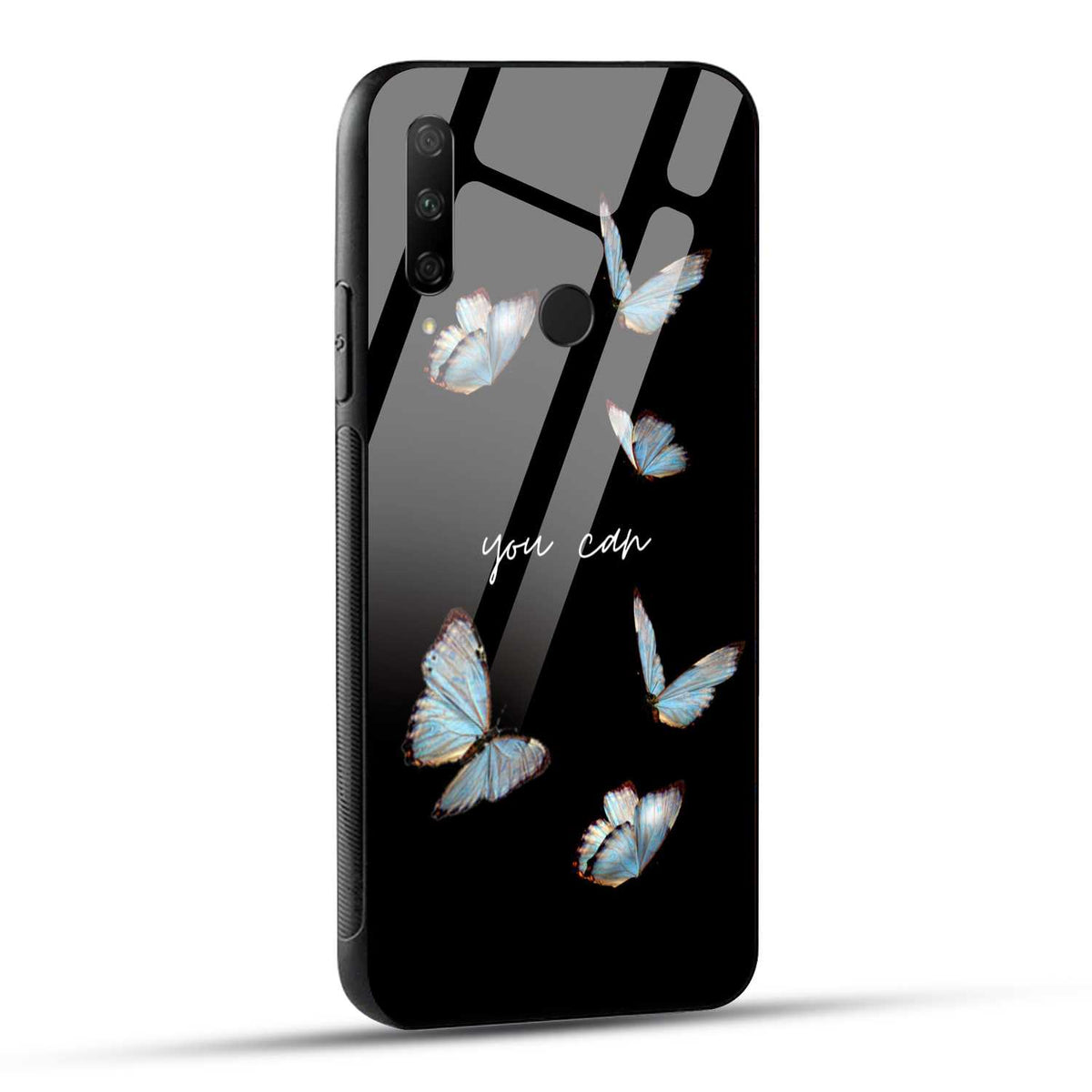 HONOR 9X Back Cover Black Delicate Phrase Printed Glass Case