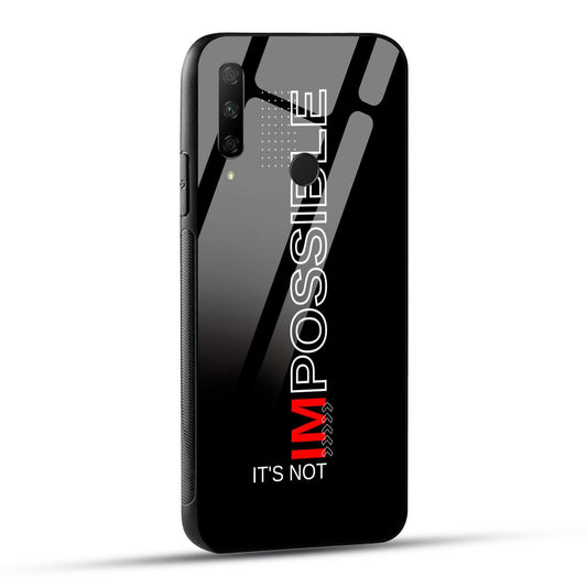 HONOR 9X Back Cover Black Modern Its Not Impossible Printed Glass Case
