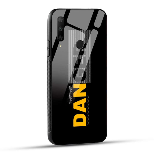 HONOR 9X Back Cover Black Orange Modern Danger Printed Glass Case