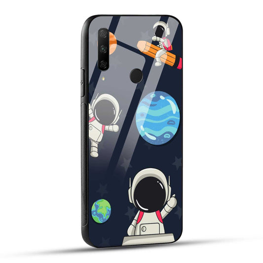 HONOR 9X Back Cover Blue Illustrative Astronaut Printed Glass Case