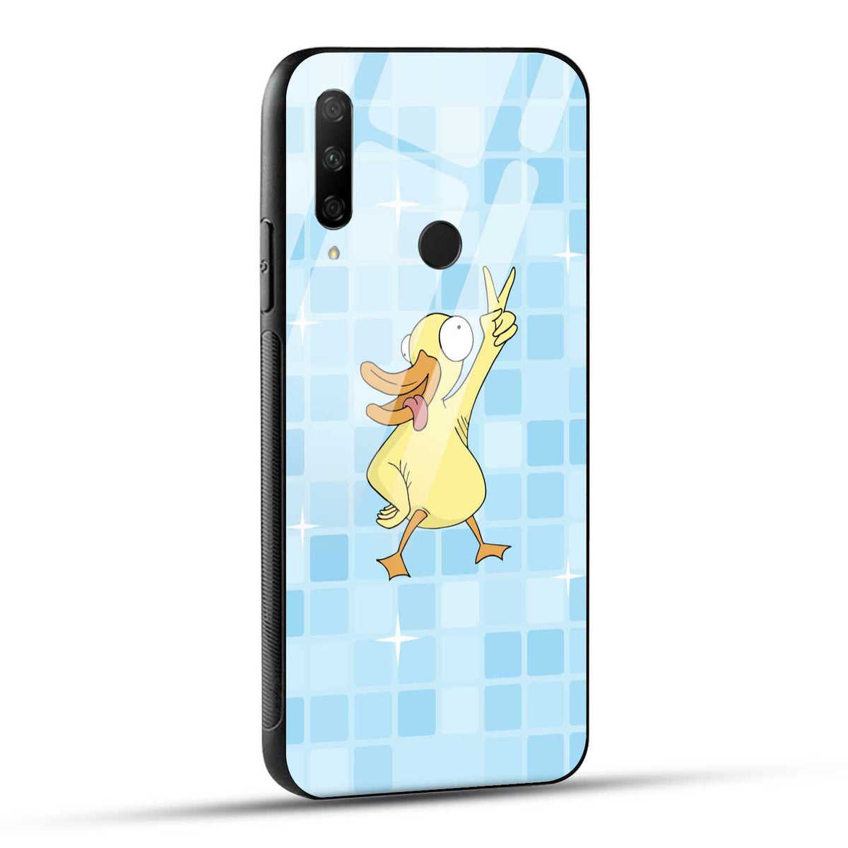 HONOR 9X Back Cover Blue Yellow Illustrated Duck Printed Glass Case