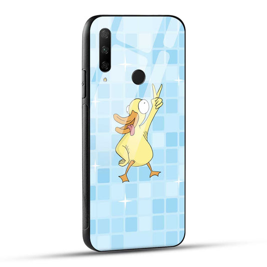 HONOR 9X Back Cover Blue Yellow Illustrated Duck Printed Glass Case