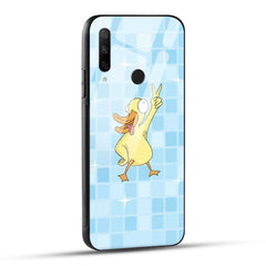 HONOR 9X Back Cover Blue Yellow Illustrated Duck Printed Glass Case