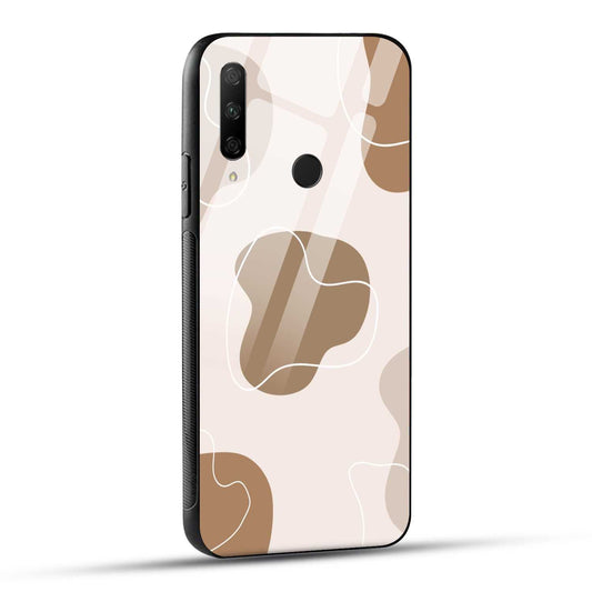 HONOR 9X Back Cover Brown Beige Blob Shape Printed Glass Case
