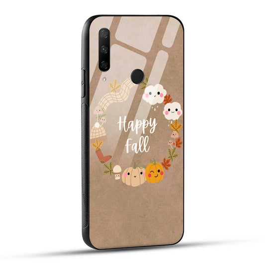 HONOR 9X Back Cover Brown Cute Happy Fall Printed Glass Case