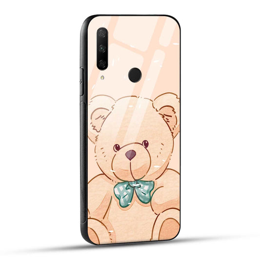 HONOR 9X Back Cover Brown Illustrated Teddy Bear Printed Glass Case