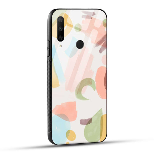 HONOR 9X Back Cover Colorful Playful Watercolor Brush Stroke Printed Glass Case