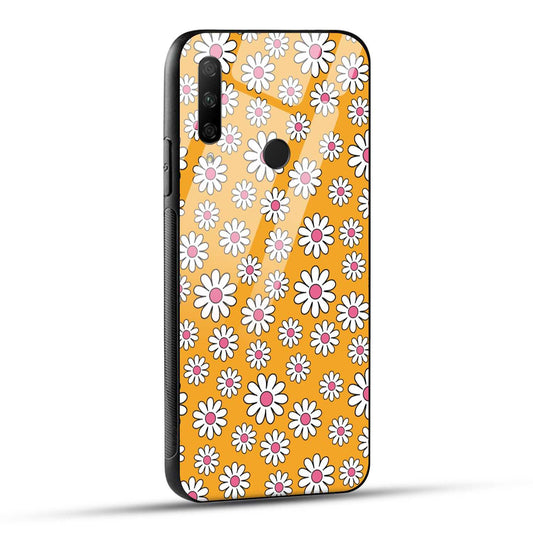 HONOR 9X Back Cover Beautiful Flower In White Printed Glass Case
