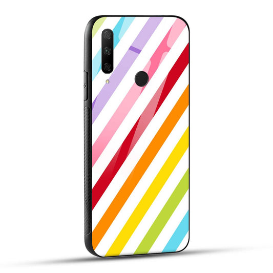 HONOR 9X Back Cover Colorful Striped Printed Glass Case