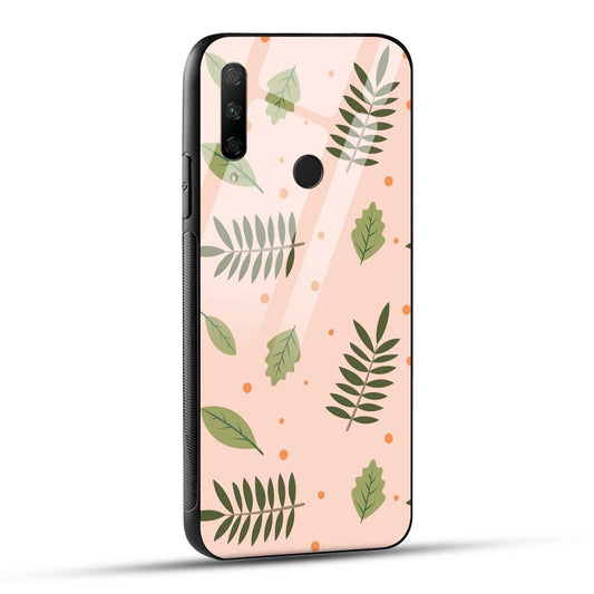 HONOR 9X Back Cover Beautiful Leaf Doodle Printed Glass Case