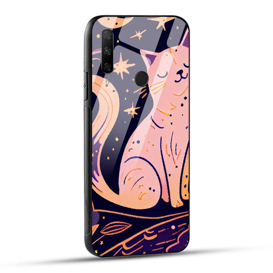 HONOR 9X Back Cover Cat Being Grateful Art Printed Glass Case