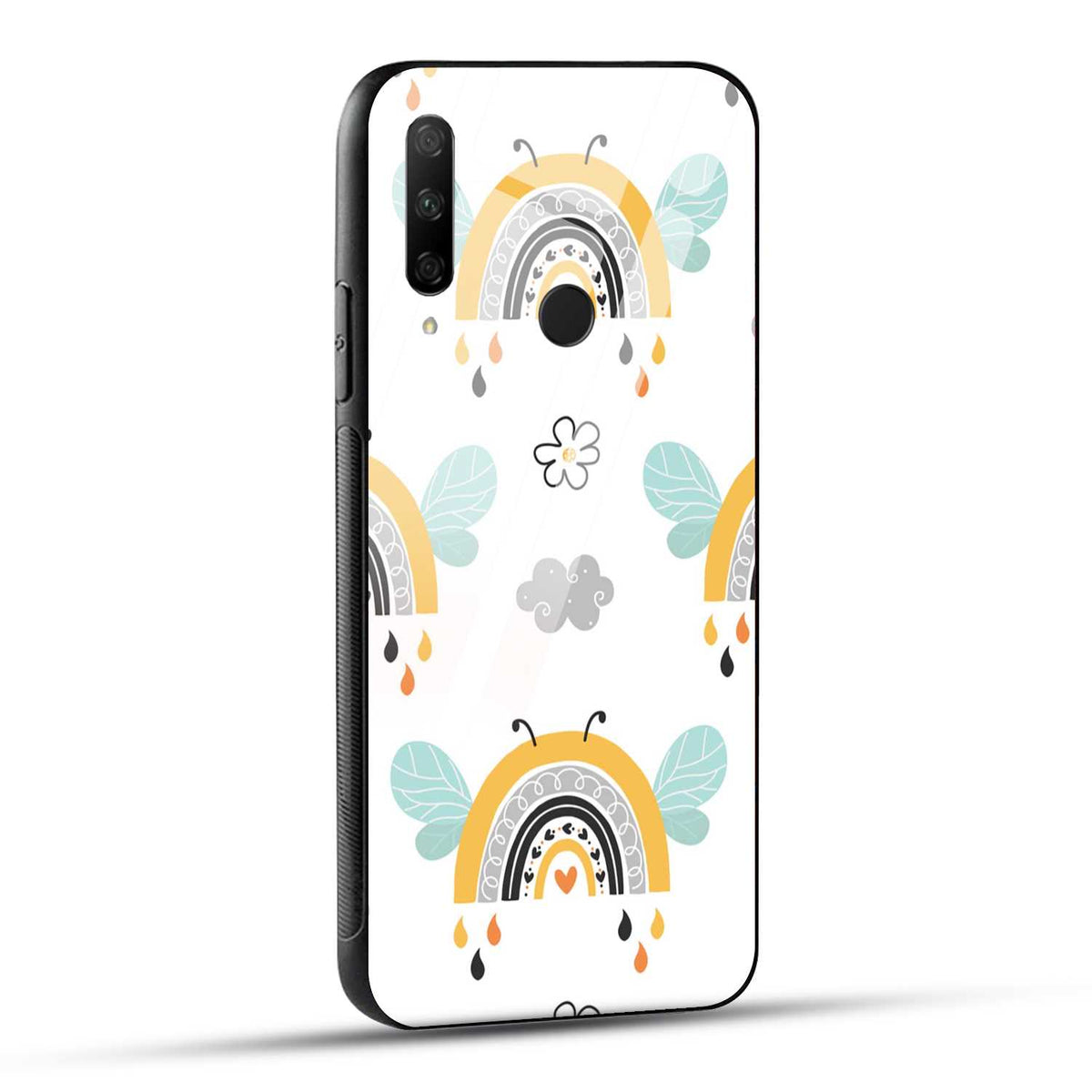 HONOR 9X Back Cover Butterfly Of Rainbow Ddodle Printed Glass Case