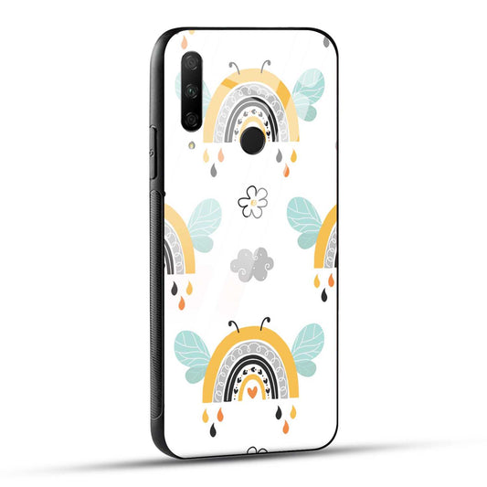 HONOR 9X Back Cover Butterfly Of Rainbow Ddodle Printed Glass Case