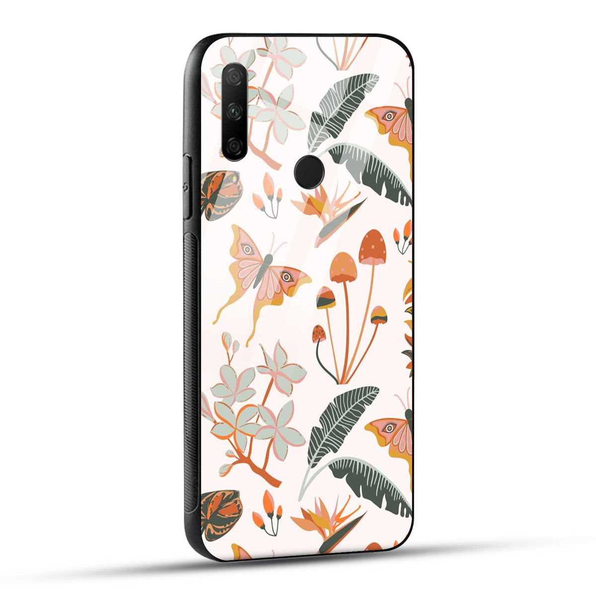 HONOR 9X Back Cover Butterflies And Leaf Printed Glass Case