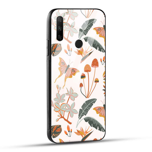 HONOR 9X Back Cover Butterflies And Leaf Printed Glass Case