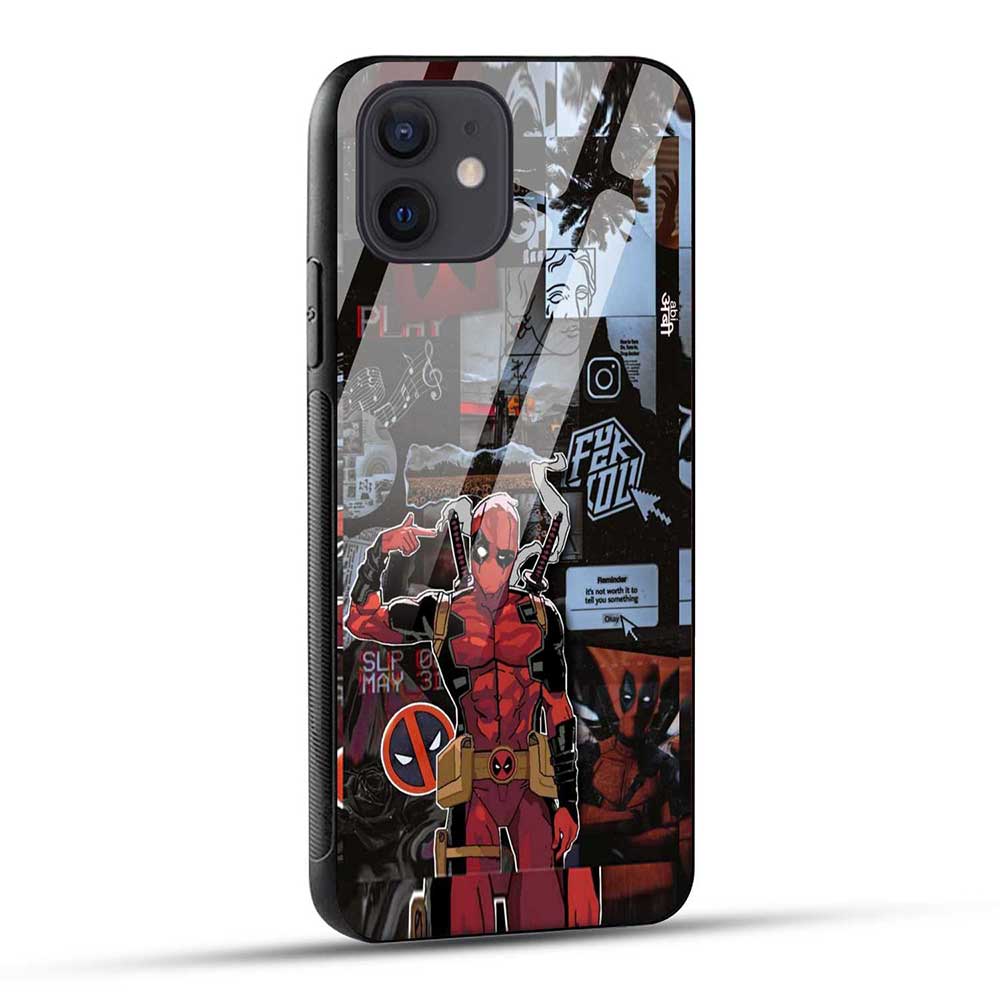 iPhone 12 Back Cover Superhero Collage Glass Case