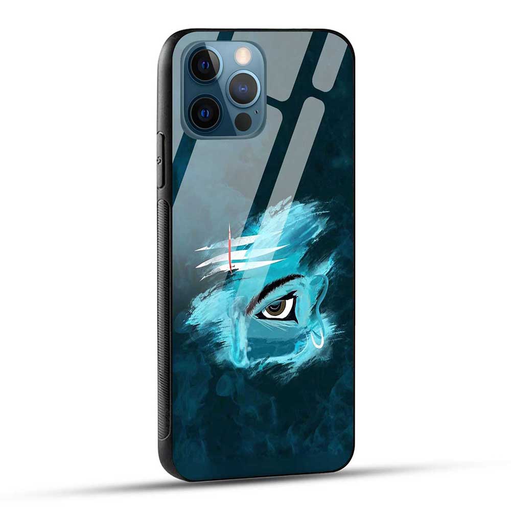 iPhone 12 Pro Max Back Cover Mahadev Eyes Devotional Glass Case