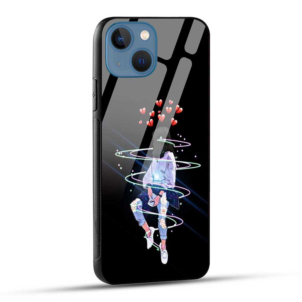 iPhone 13 Back Cover Heart Broken Sad Glass Case