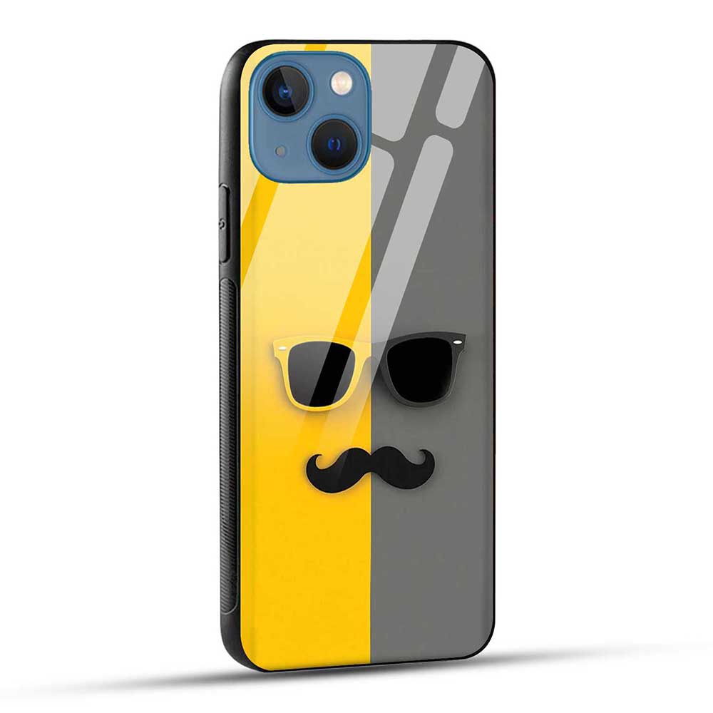 iPhone 13 Mini Back Cover Mustache Glass Case