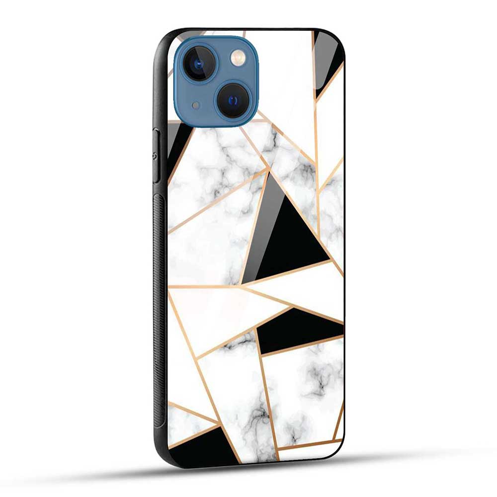 iPhone 13 Mini Back Cover White Marble Glass Case