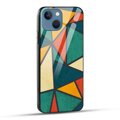 iPhone 13 Mini Back Cover Multicolor Triangles Glass Case