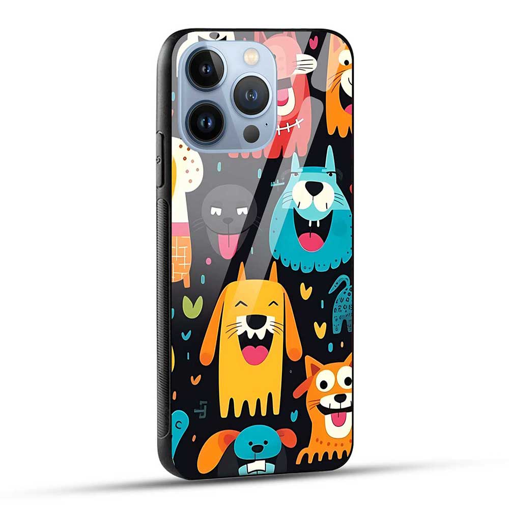 iPhone 13 Pro Back Cover Puppy Love Dogs Glass Case