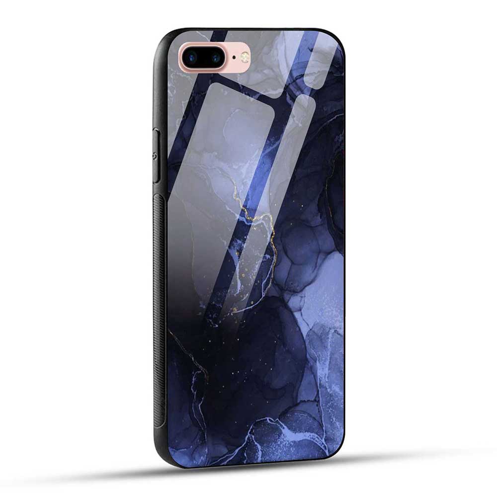 iPhone 7 Plus / iPhone 8 Plus Back Cover Abstract Blue Marble Glass Case