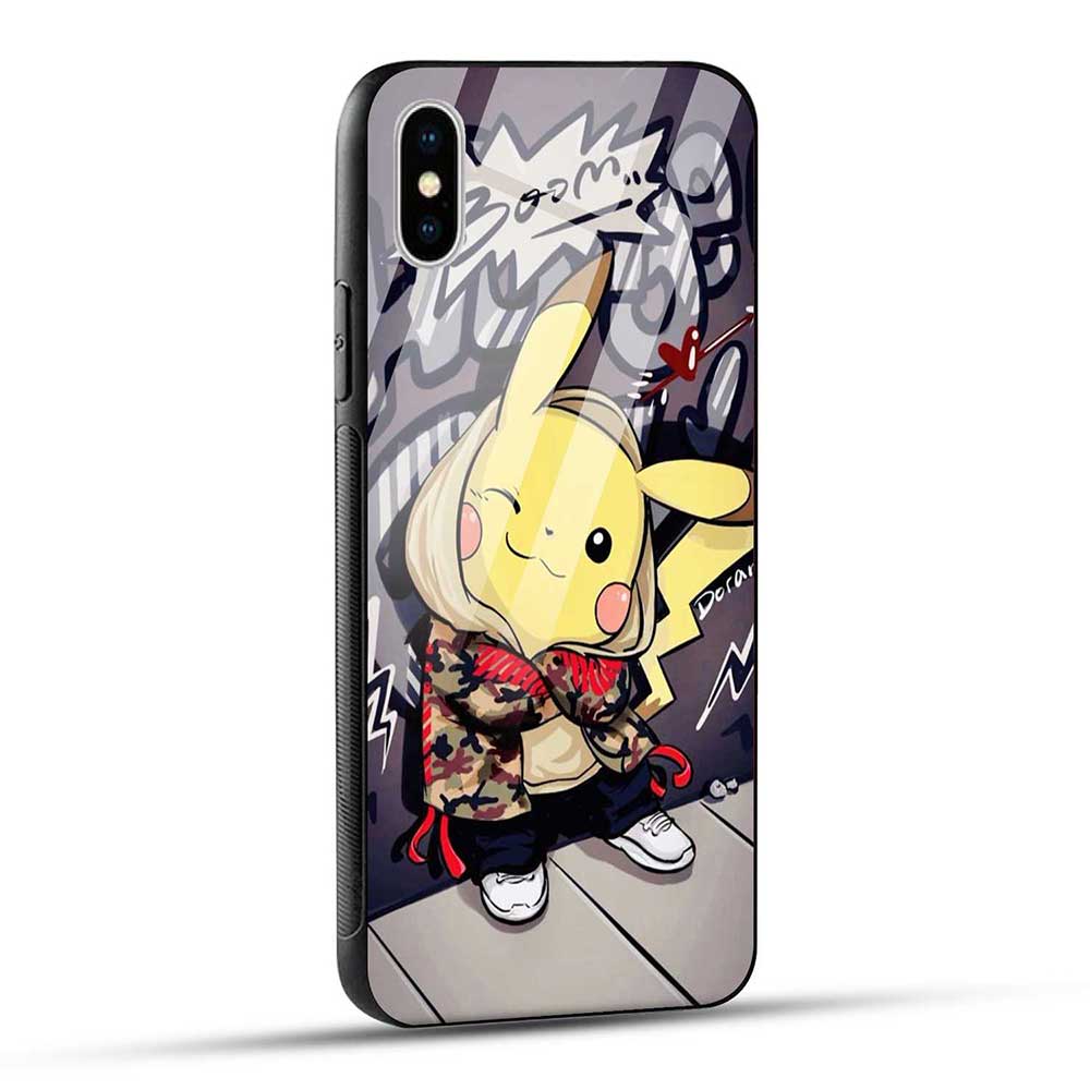 iPhone X / iPhone Xs Back Cover Cartoon Graffiti Glass Case