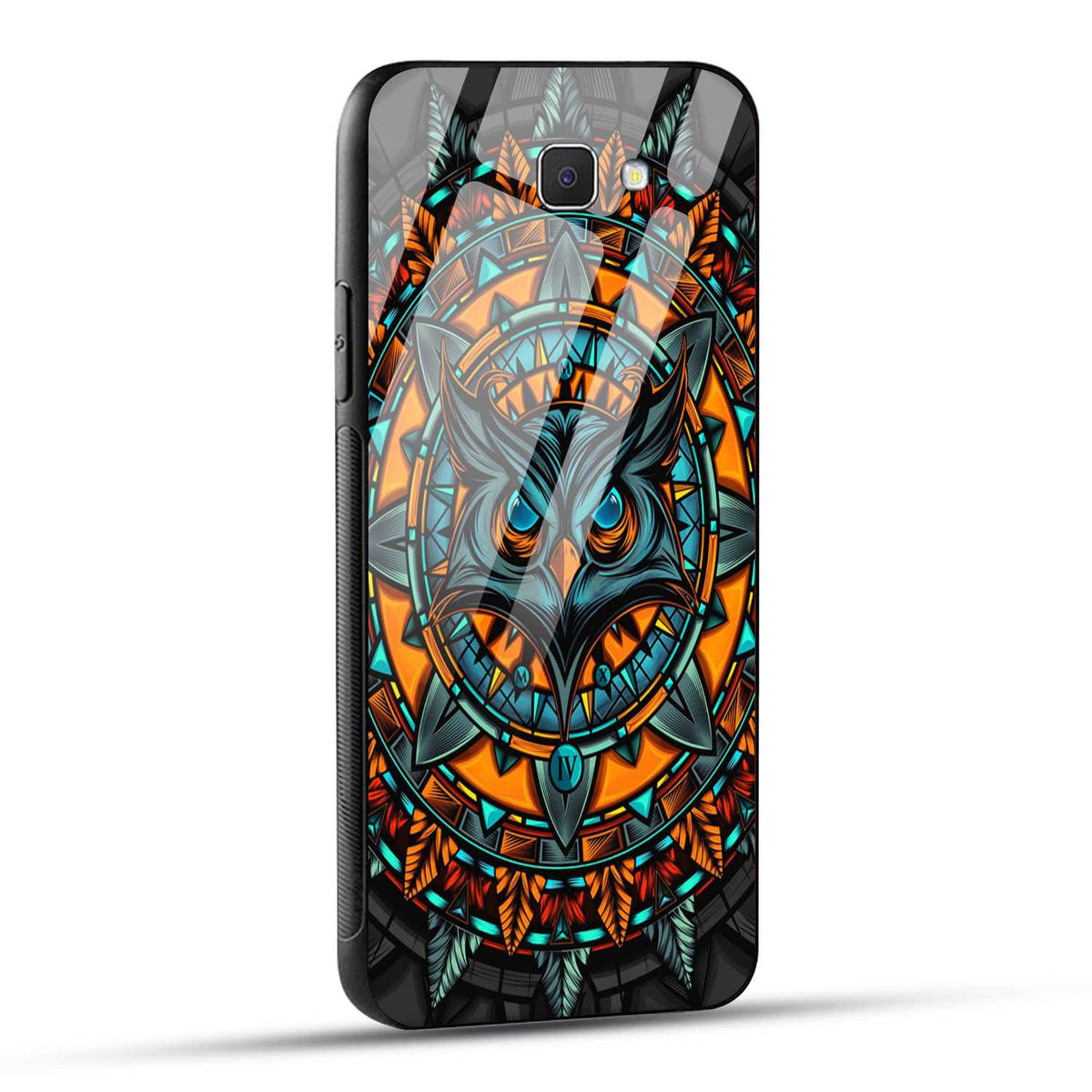 Samsung Galaxy J7 Prime / Samsung Galaxy On Nxt Back Cover Attractive Owl Printed Glass Case